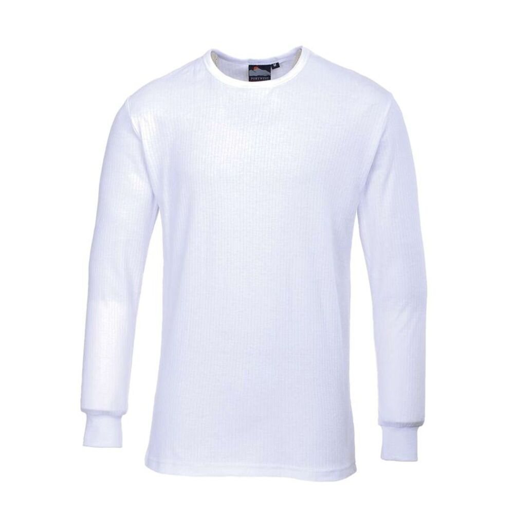 Portwest Mens Thermal Long Sleeved T-Shirt (B123) / White